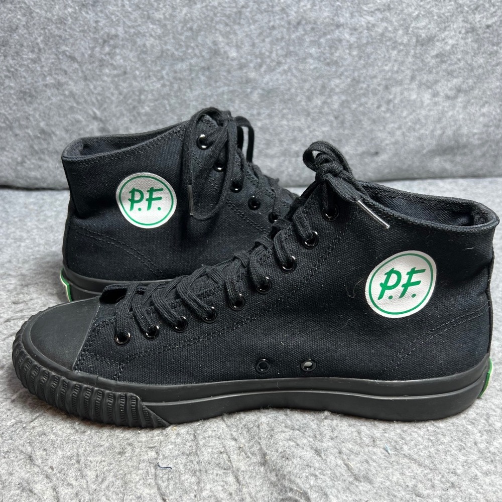 PF Flyers Center Hi Mens Black Canvas High Top Sneakers Shoes PM11CH3J Size 10.5